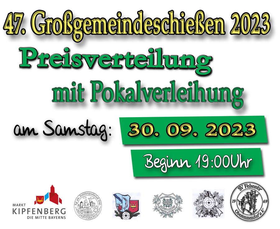 Pokalverleihung Großgemeindeschießen 2023 @ Schützenhaus Oberemmendorf